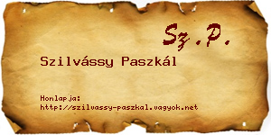 Szilvássy Paszkál névjegykártya